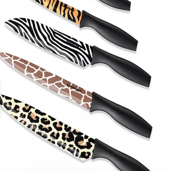 NWT 10 piece animal print knife set 🦒 🦓 🐆 - Picture 2 of 10